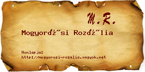 Mogyorósi Rozália névjegykártya